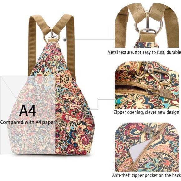 Black Butterfly Premium Backpack for Women, Bohemia Style Fashion Casual Daypack main image 6